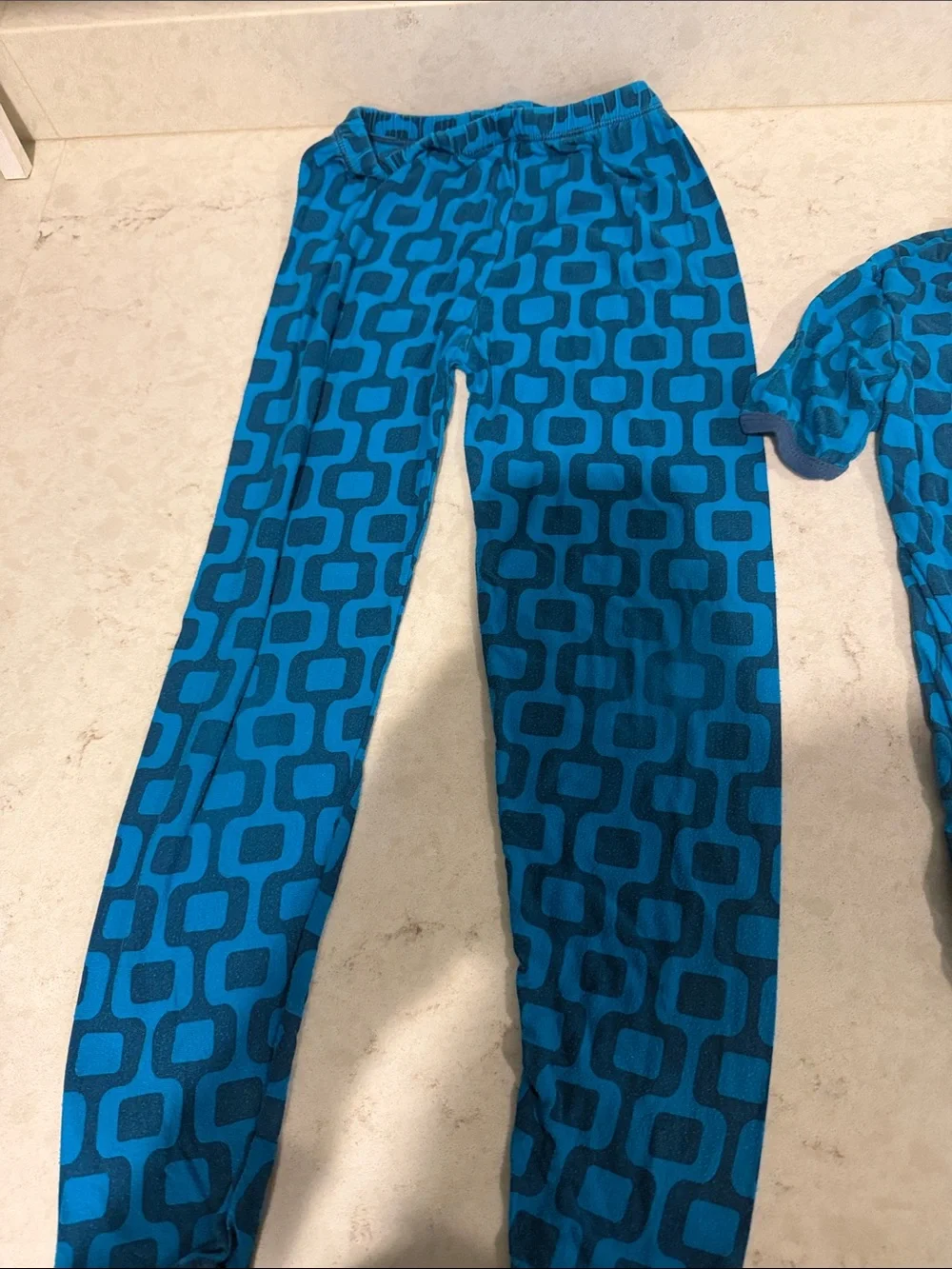 Kickee pants Kids Blue Geometric Pajama Set